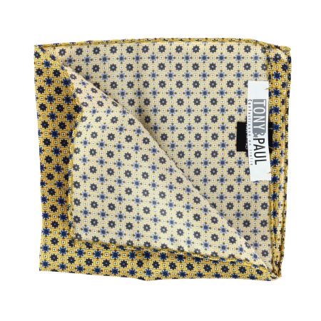 Pochette en soie italienne, Classico jaune paille Tony & Paul