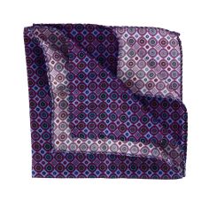 Pochette en soie italienne, Victoria, cercles mauves Tony & Paul 2