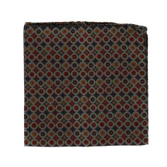 Pochette en soie italienne, Victoria, cercles vert Tony & Paul