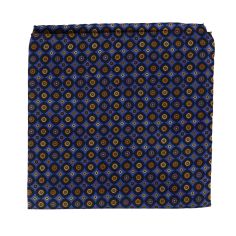 Pochette en soie italienne, Victoria, cercles Bleu Tony & Paul