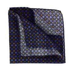Pochette en soie italienne, Victoria, cercles Bleu Tony & Paul 2