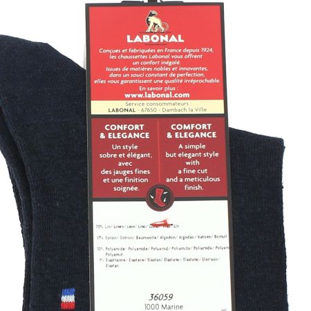 Mi chaussettes unies en Lin Jersey. Labonal, fabriquées en France Labonal