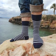 Lot de 3 Mi chaussettes Marinières en coton. Labonal, fabriquées en France. Labonal 2