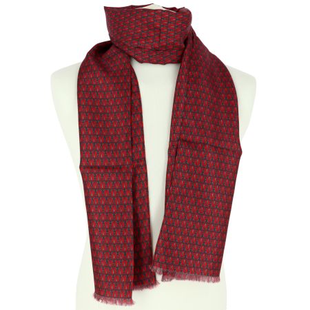 Echarpe en soie, Tour Eiffel Cannage Rouge Brochier Soieries 1890