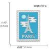 Pin's Timbre paris bleu avec tour Eiffel