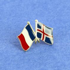 Pin's Drapeaux Jumelage France Islande Clj Charles Le Jeune 2