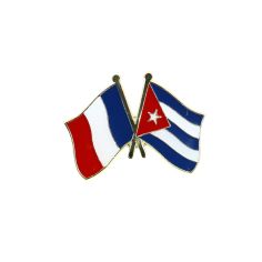 Pin's Drapeaux Jumelage France Cuba - Franco-Cubain Clj Charles Le Jeune