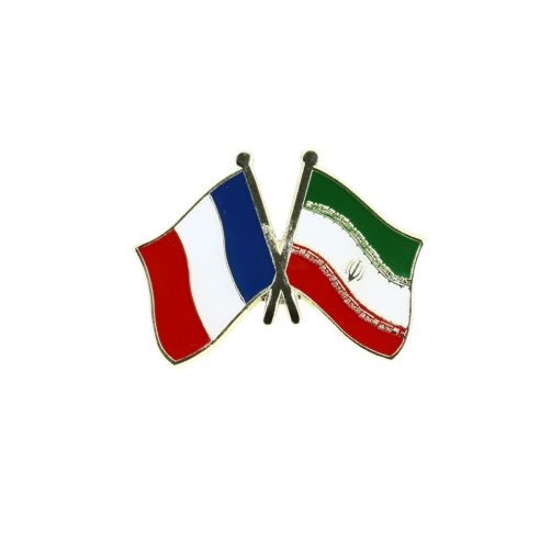 Pin's Drapeaux Jumelage France Iran - Franco-Iranien Clj Charles Le Jeune