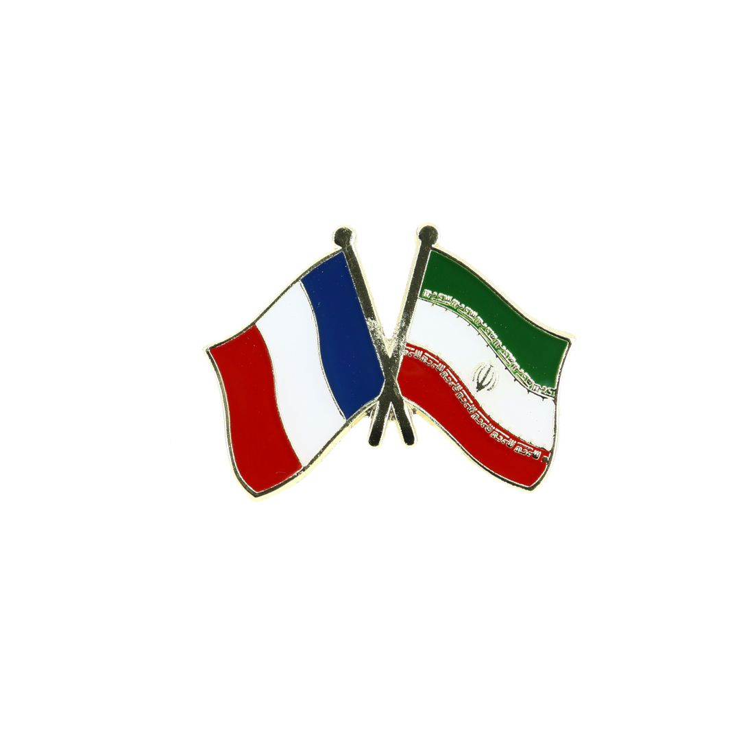 Pin's Drapeaux Jumelage France Iran - Franco-Iranien Clj Charles Le Jeune