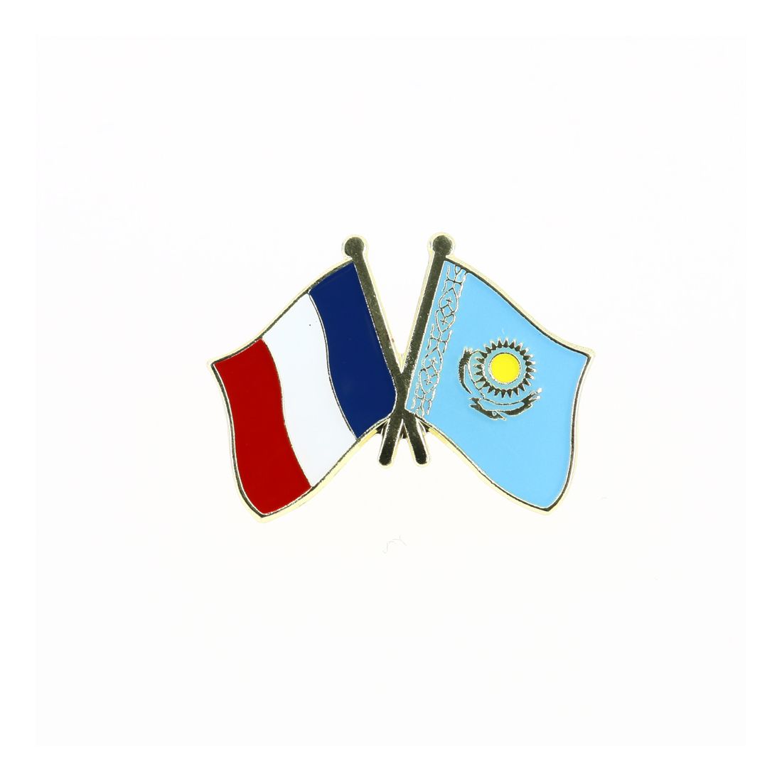 Pin's Drapeaux Jumelage France Kazakhstan - Franco-Kazakh Clj Charles Le Jeune