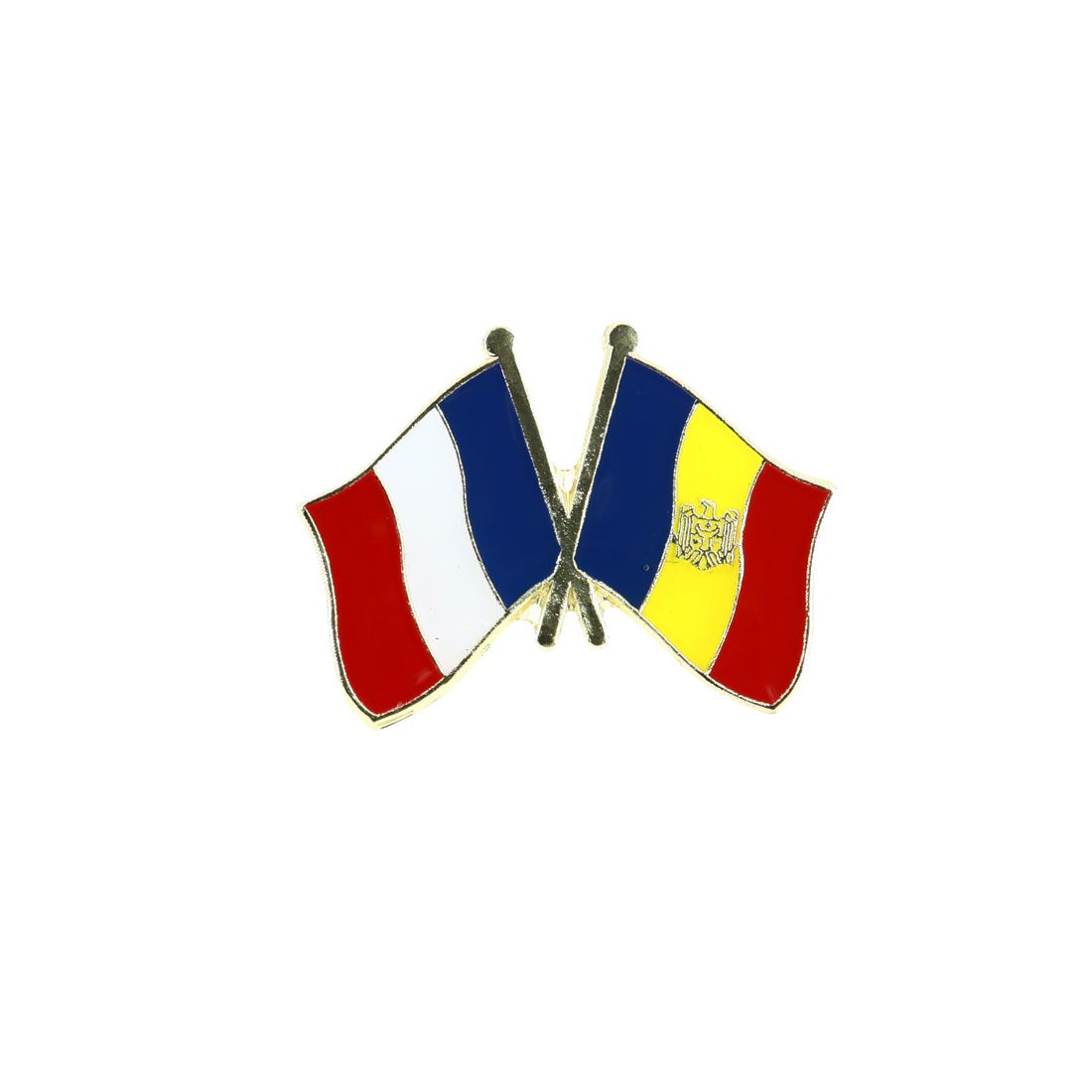Pin's Drapeaux Jumelage France Moldavie - Franco-Moldave Clj Charles Le Jeune