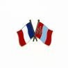 Pin's Drapeaux Jumelage France Mongolie - Franco-Mongol Clj Charles Le Jeune