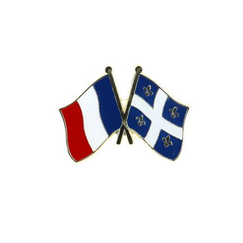 Pin's Drapeaux Jumelage France Québec - Franco-Québecois Clj Charles Le Jeune