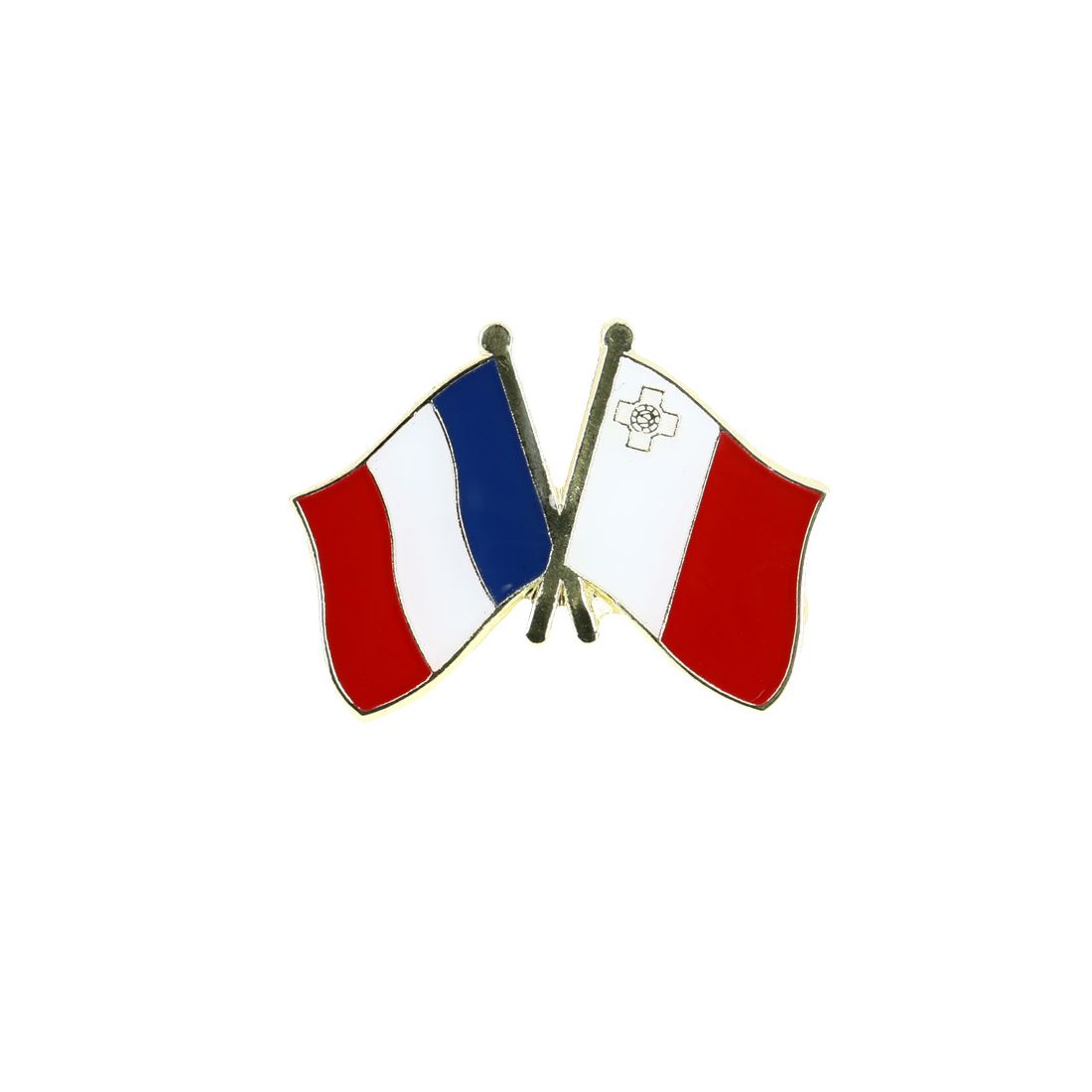 Pin's Drapeaux Jumelage France Malte - Franco-Maltais Clj Charles Le Jeune