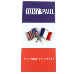 Pin's Jumelage France Etats Unis d'Amérique - Tony et Paul, Made in France à Saumur Tony & Paul 2