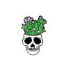 Pin's Tête de mort, crâne, Halloween, pot de fleur Clj Charles Le Jeune