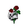 Pin's tête de mort et roses rouges Clj Charles Le Jeune