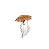 Pin's Halloween, Fantôme et parapluie orange Clj Charles Le Jeune