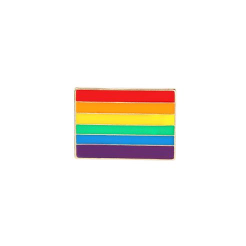 Pin's Gay pride, drapeau rectangulaire arc en ciel Clj Charles Le Jeune
