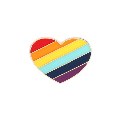Pin's Gay pride, Coeur arc en ciel heureux Clj Charles Le Jeune