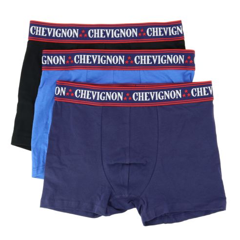 3 Boxers Chevigon, Gunter, Noir Bleu Marine Chevignon