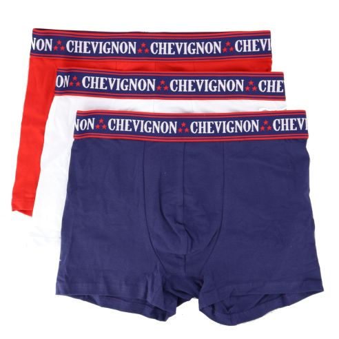 3 Boxers Chevigon, Gunter, Rouge Blanc Bleu Chevignon
