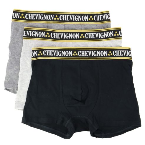 3 Boxers Chevigon, Gunter, Noir Gris gris clair Chevignon