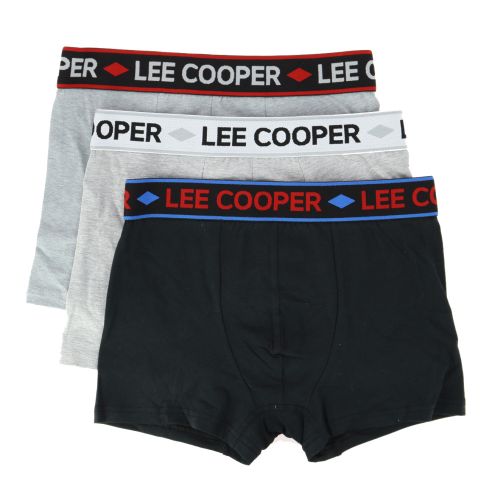 3 Boxers Lee Cooper, Nathan, Noir gris et gris cendre Lee Cooper