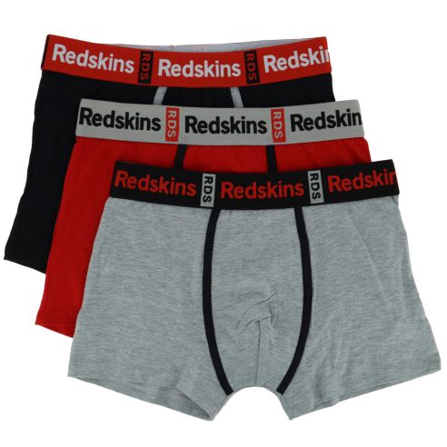3 Boxers Redskins, Badrio, Noir Rouge Gris Redskins
