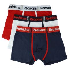 3 Boxers Redskins, Badrio, Marine Rouge Blanc Redskins