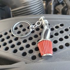 Porte clés filtre à air sport rouge, voiture de course Clj Charles Le Jeune 2