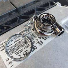 Porte clés Turbo anthracite obsidium anodisé, voiture de course Tuning Clj Charles Le Jeune 2