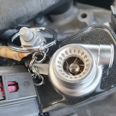 Porte clés Turbo argenté mat, voiture de course Tuning Clj Charles Le Jeune 2