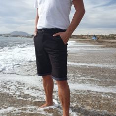 Bermuda Mariner, Avec revers, Duran, noir ourlet bleu diesel Mariner 2