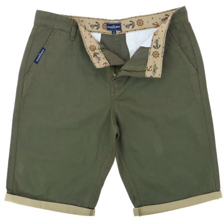 Bermuda Mariner, Avec revers, Duran, vert armée du désert ourlet beige Mariner