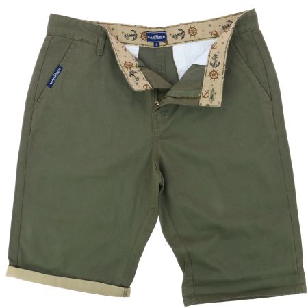 Bermuda Mariner, Avec revers, Duran, vert armée du désert ourlet beige Mariner