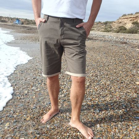 Bermuda Mariner, Avec revers, Duran, vert armée du désert ourlet beige Mariner