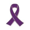 Pin's Ruban Violet - Cancer du pancréas, thyroïde, testicules - Alzheimer Clj Charles Le Jeune