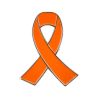 Pin's Ruban Orange - Leucémie - troubles du déficit de l’attention - hyper activité (TDAH) - automutilation - sclérose en pla...