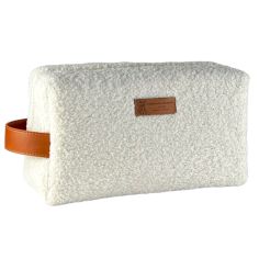 Trousse de toilette Bouclette Ecru, Taille M, confectionnée en France Emmanuel Création