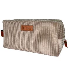 Trousse de toilette Velours Taupe, Taille M, confectionnée en France Emmanuel Création 2