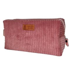 Trousse de toilette Velours Rose, Taille M, confectionnée en France Emmanuel Création 2