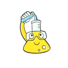 Pin's Erlenmeyer avec lunettes de protection Clj Charles Le Jeune