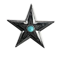 Bolo, Cravate Texane - Etoile et pierre bleue - Bronze Antique Clj Charles Le Jeune 2