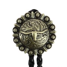 Bolo, Cravate Texane - Bouclier à tête de buffle - Bronze antique Clj Charles Le Jeune 2