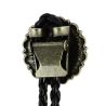 Bolo, Cravate Texane - Bouclier à tête de buffle - Bronze antique Clj Charles Le Jeune