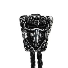 Bolo, Cravate Texane - Blason et tête de buffle - Argenté Clj Charles Le Jeune 2