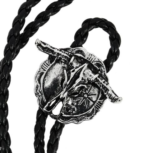 Bolo, Cravate Texane - Tête de buffle - Argenté Clj Charles Le Jeune