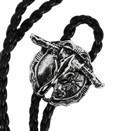 Bolo, Cravate Texane - Tête de buffle - Argenté Clj Charles Le Jeune