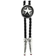 Bolo, Cravate Texane - Bouclier avec étoile - Argenté Clj Charles Le Jeune